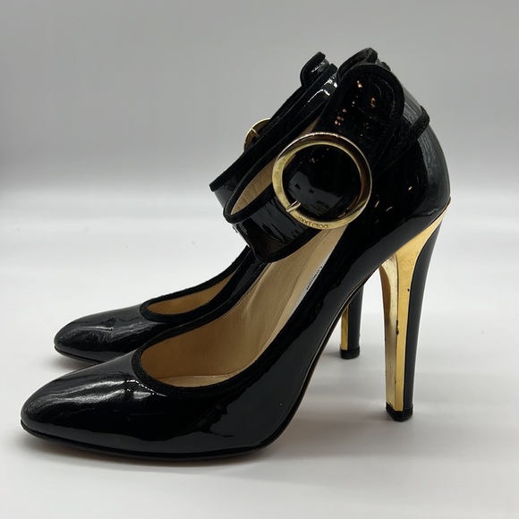 JIMMY CHOO SEXY POLISHED LEATHER MARY JANE STILETTO SZ 39 - Picture 1 of 6